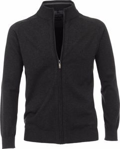 CASAMODA Herren Strickjacke Reißverschluss Regular Fit Anthrazit L
