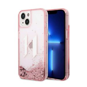 Karl Lagerfeld Liquid Glitter Big Logo Case - pouzdro pro iPhone 14 (růžové)