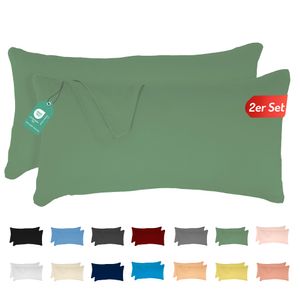 Jersey Kissenbezug 2er Set 40x80 cm 100% Baumwolle Lichtgrün Jersey Kissenbezug 2er Set 40x80 cm 100% Baumwolle Lichtgrün