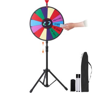 VEVOR 46cm Glücksrad Spielzeug Farbe Rad Spiele für Lotteriespiele Wortspiele,18 Zoll Glücksrad zum Drehen Acrylplatte mit PVC-Schaum,54 x 54 x 11 cm Preisrad Lucky Wheel mit Stativ