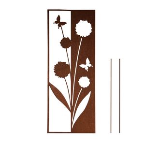 UNUS® Gartenschild Blumen Roststecker Gartendeko Gartenstecker