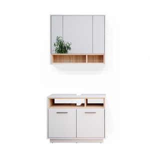 Vicco Bathroom furniture set Beatrice, 2 parts, White/Sonoma