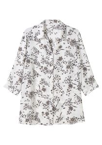 sheego Damen Große Größen Longbluse in leichter A-Linie, mit floralem Print Druckbluse Citywear feminin - gemustert