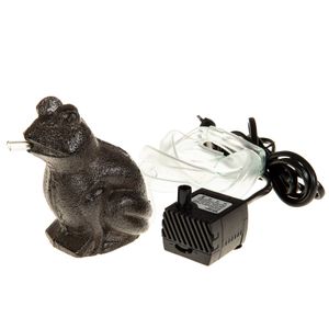 SIDCO Wasserspeier Frosch Gußeisen Miniteich Teichfigur m Pumpe Figur Wasserspiel Deko