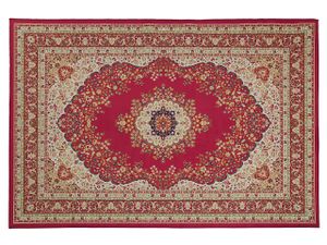Teppich Rot 140 x 200 cm mit orientalischem Muster Bedruckt Rechteckig Orientalisches Design