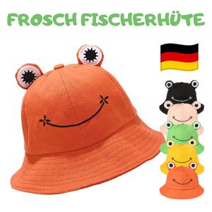 Wendehut Sommerhut FROSCH Fischermütze -Bucket Hat- Sonnenmütze Sonnenschutz - Orange