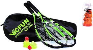 Vicfun Speed Badminton 100 Premium | Speedbadminton Badmintschläger Badmintonbälle Badmintonhülle
