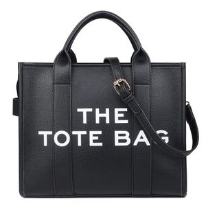JDland taška pro ženy kožené kabelky Tote kabelka módní dopis kabelky přes rameno plátno kabelky černé