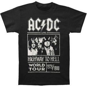 AC/DC - "Highway To Hell World Tour 1979/1980" T-Shirt für Herren/Damen Uni RO456 (S) (Schwarz)