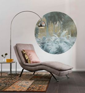 Komar Vlies Fototapete rund und selbstklebend "Exotic Jungle" - Größe: 125 x 125 cm (Breite x Höhe) - 1 Stück