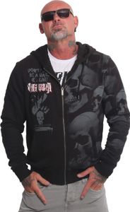 Męska kurtka Yakuza Skull Awakening z kapturem, czarny, XL Męska kurtka Yakuza Skull Awakening z kapturem, czarny, XL