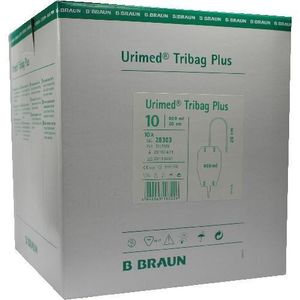 Urimed Tribag Plus 3-Kammer-Beinbeutel, 20cm Schlauch, steril , 800ml - 10 Stück