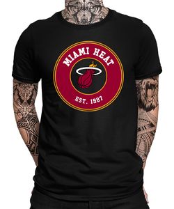 Miami Heat - Basketball NBA Team Basketballer Trikot Fans Herren T-Shirt, Schwarz, M, Vorne