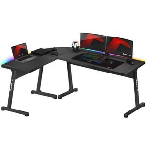 Hero 6.0 RGB | L-Form Eckschreibtisch Gamingtisch Schreibtisch | LED-Beleuchtung mit Musik synchronisieren | Rechts Links Montage 147 x 112 | Schwarz