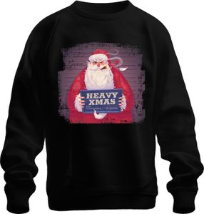 Ťažký X-Mas Father Christmas Mugshot - vianočný darček Vianočný Uni vianočný sveter, čierny, 3XL