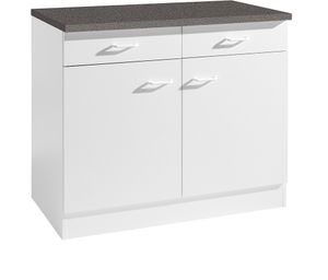 Küchen-Unterschrank 2-türig SALERNO-03 Weiß Breite 100 cm