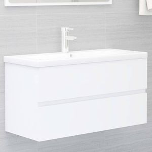 Modern Waschbeckenunterschrank,Unterschrank Waschbecken Waschtisch Unterschrank Badschrank Kommode mit Einbaubecken Weiß Spanplatte🌿2389