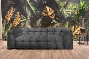 KAWOLA Sofa Velvet versch. Größen und versch. Farben ROSARIO anthrazit,  4-Sitzer