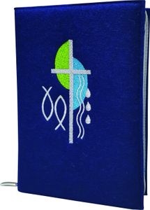Gotteslobhülle Filz blau mit Reißverschluss