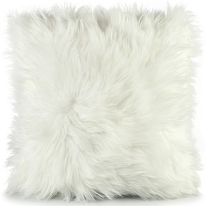 Cuddly Dekokissen Fell-Imitat 80x80 weiß Polyester/Polyacryl kein Reißverschluss 1200g