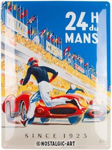 Nostalgic-Art - Metalowy znak 30 x 40 cm - 24h Le Mans - Plakat wyścigowy niebieski