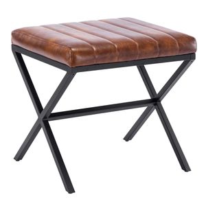 Duhome Stolička Brown Faux Leather, čalúnená podnožka Čalúnená moderná stolička s kovovým rámom pre toaletný stolík Predsieň Obývačka Spálňa, Model WY