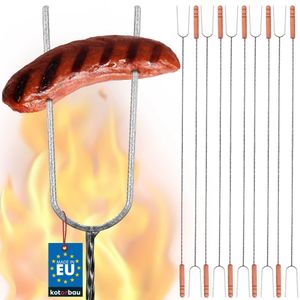 KOTARBAU® 10er Set Grillspieß 120 cm Barbecuespieß zum Grillen Lagerfeuer