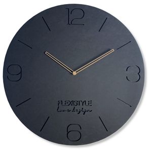 Zegar ścienny czarny EKO 50cmVelké nástěnné hodiny bez tikání ECO Black like anthracite průměr 50 cm, moderní obývací pokoj, ložnice, vyrobeno v Evropě