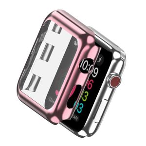 Schutzhülle für Apple Watch Serie 1, 2, 3, 4 Cover Case Bumper Schutz Hülle mit Schutzglas Displayschutz für iWatch Ultra-Thin, Farbe:Rosa, Apple Watch Modell:Series 5, Größe Watch:40 mm