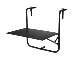 Metall Balkontisch schwarz 60 x 43 cm - AMBIANCE  - Balkon Hänge Klapp Tisch