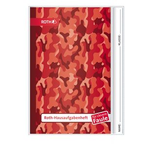 Roth-Hausaufgabenheft - Unicolor für clevere Faule, A5, Camouflage Red