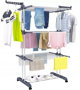 ADGO® Cloth Drying Stand XXXL Ergonomischer Wäscheständer Platzsparend 3-Ebenen