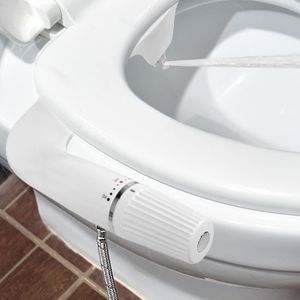 YARDIN Bidet Aufsatz Bidet Einsatz, Ultradünnes Nicht Elektrisch Bidet Zubehör, Selbstreinigende Doppeldüsen, Einstellbarer Druckschalter, Sanftes Spülen, Papier Sparen & Hygienisches Schutz (Typ B)
