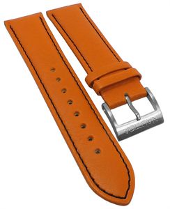Nautica → Uhrenarmband 22mm orange Leder gepolstert NA19607G