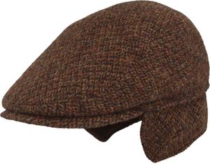 Bullani warme Tweed-Schiebermütze aus Wolle mit Ohrenschutz