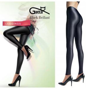 GATTA BLACK BRILLANT Leggings Blickdicht glänzend Glamour Schwarz Leggins 120DEN - L