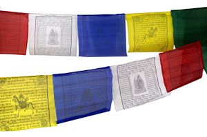 Tibetische Gebetsfahne in Verschiedenen Längen - 25 Wimpel/ Viskose, Länge: 5,40 m Lang (Wimpel 20*14 cm)