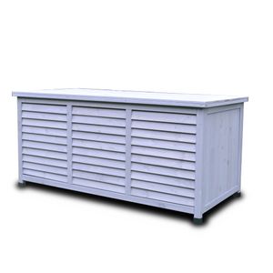 Rijoka Gartenbox aus Holz – Auflagenbox – 350L – 1300x640x600mm – Blau Grau