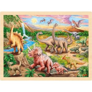 GOKI Holzpuzzle Dinosaurierspur 96 Teile