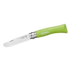 Herbertz Solingen Opinel Kindermesser mit  Buchenholz Griff in No 07 in Grün Hellgrün