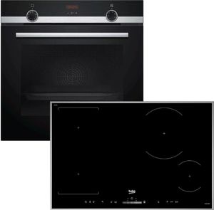 Herdset Siemens Backofen ecoClean + Beko Induktionskochfeld PowerBooster autark 80cm NEU