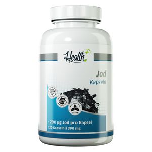 HEALTH+ Jod Kapseln | 200 mcg Jod aus Kaliumiodid | essentiell für Schilddrüsenhormone