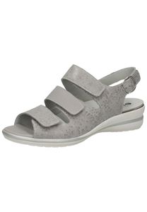 bama Damen hochwertige Echtleder-Sandalen Sommer-Schuhe mit Schnallen-Verschluss 1004033 Grau, Größe:39