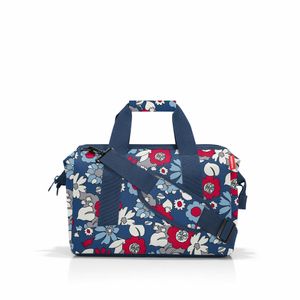 reisenthel allrounder M, cestovní taška, sportovní taška, taška přes rameno, lékařská taška, taška, polyesterová tkanina, Florist Indigo, 18 L, MS4088
