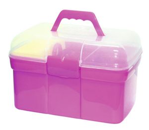 Kerbl Pferde-Putzbox für Kinder mit 8 Pflegeutensilien Rosa 321766