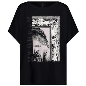 Monari Damen T Shirt mit Paisley Muster schwarz 42