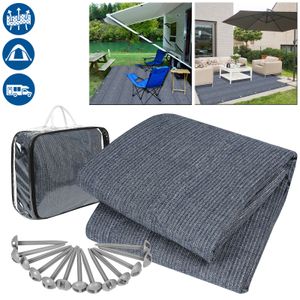 LZQ Vorzeltteppich Campingteppich 3x4m Campingausrüstung Teppich für Zelt Wohnmobil Outdoor Campingmatte inkl. Tragetasche & 15 Heringe