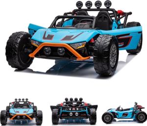 ES-Toys Kinder Elektroauto Buggy 168 Zweisitzer EVA-Reifen 2 Motoren bis 12 km/h blau