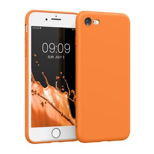 kwmobile Handyhülle kompatibel mit Apple iPhone SE (2022) / iPhone SE (2020) / iPhone 8 / iPhone 7 Hülle - Handy Case aus weichem Silikon in Fruity Orange