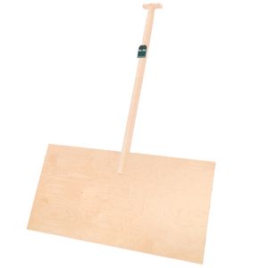 KOTARBAU® Holz Schneeschaufel Schneeschieber 100cm mit Holzstiel Verstärkt Holz Schild 150 cm